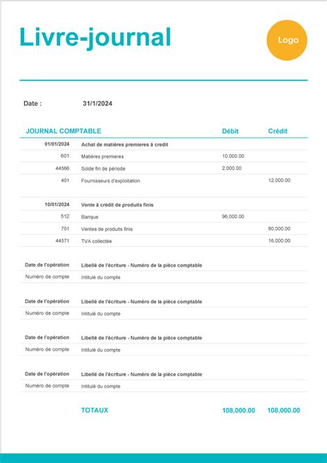Image result for Journal Comptable Excel