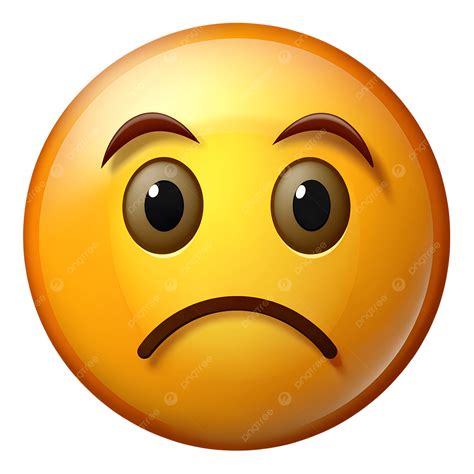 Disappointed Emoji Clipart Yellow Face With Frown And Raised Eyebrows ...