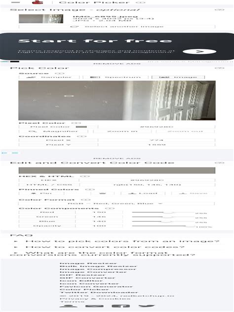 Color Picker - Color From Image, HEX, RGB, HTML RedKetchup | PDF