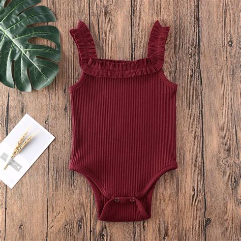 Buy Ambabe Newborn Baby Girl Summer Clothes Sleeveless Solid Color ...