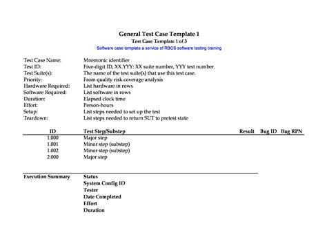 Image result for Test Case Template Example