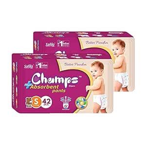 Buy Champs Diaper Pant Style Premium Diaper Small(42 Pieces) - Pack Of ...