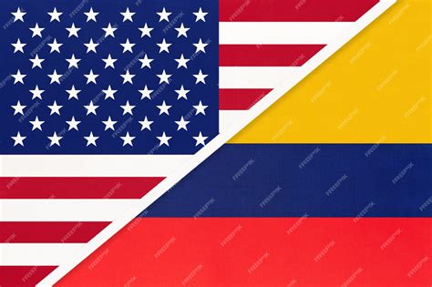 Premium Photo | USA vs Colombia national flag. Relationship between two ...