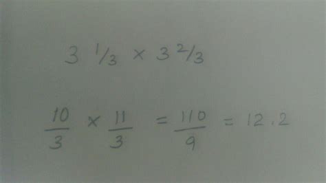 Simplify 3 1/3 x 3 2/3 - Brainly.in
