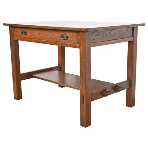 Lifetime Furniture Antique Mission Oak Arts and Crafts Desk or Library ...