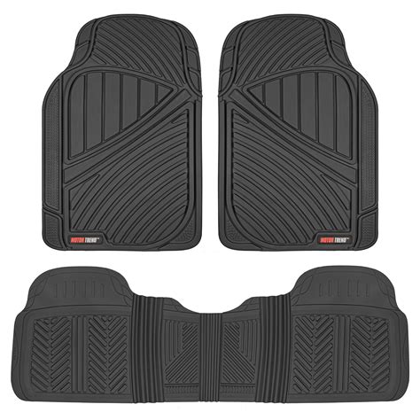 Motor Trend FlexTough Performance All Weather Rubber Car Floor Mats - 3 ...