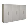 Prepac 108-in W x 72-in H 3-Cabinets Composite Wood Light Grey Garage ...