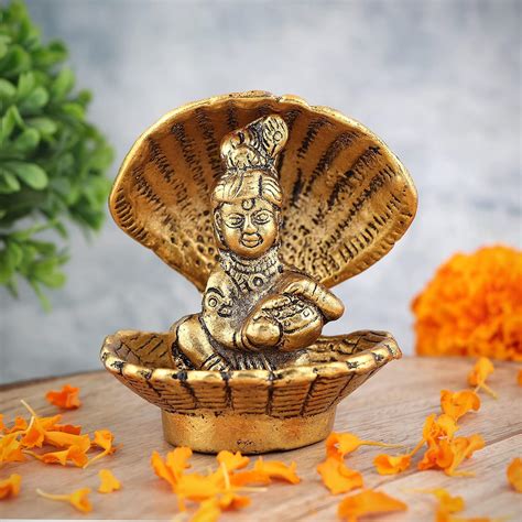 Buy Squareknot Golden Ladoo Gopal Murti for Home Pooja | Bal Gopal in ...