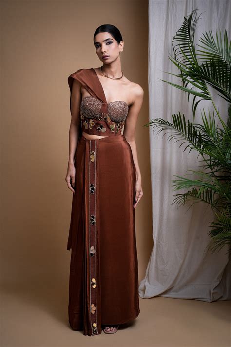RUSTIC BROWN CORSET DRAPE SET (SET OF 2) – ahiclothing