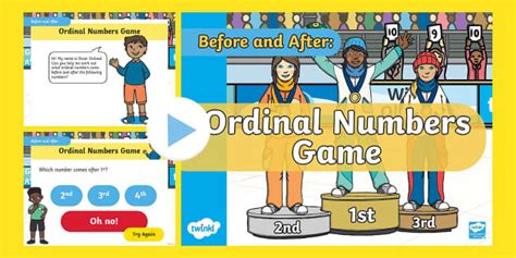 Before and After: Ordinal Numbers PowerPoint Game - Twinkl