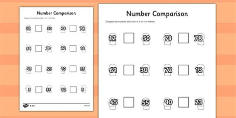The Mitten Number Comparison Worksheets