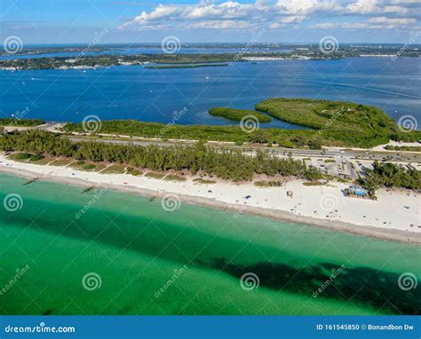 Aerial View of Coquina Beach, Anna Maria Island Stock Photo - Image of ...