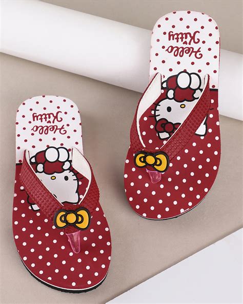 Hello Kitty Printed Red Flip-Flops For Kids Girls – Kidsville