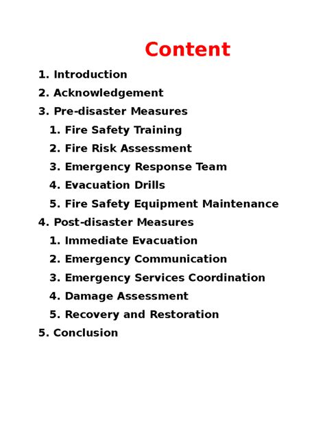 Disaster Preparedness Plan: Pre & Post-Fire Strategies in Colleges ...