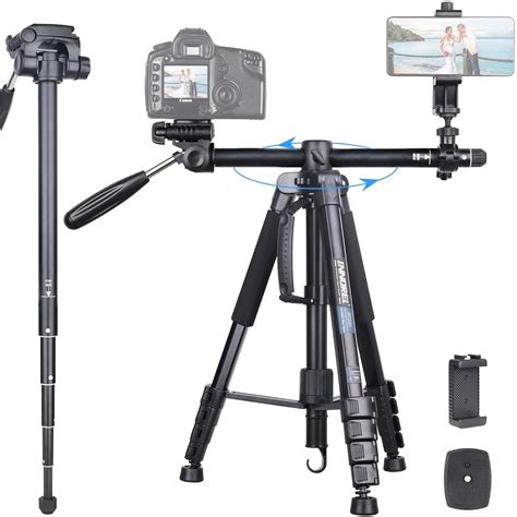 Buy INNOREL 74.8" Camera Tripod Monopod Horizontal 3-in-1 Tripod Stand ...