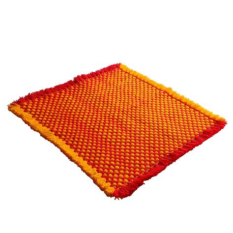 CRM TRADERS Woolen Puja Aasan Mat for Prayers - Handmade Decorative ...