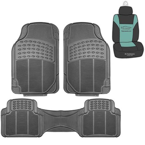FH Group Climaproof Gray Vinyl Car Floor Mats 3pc Set with Air ...