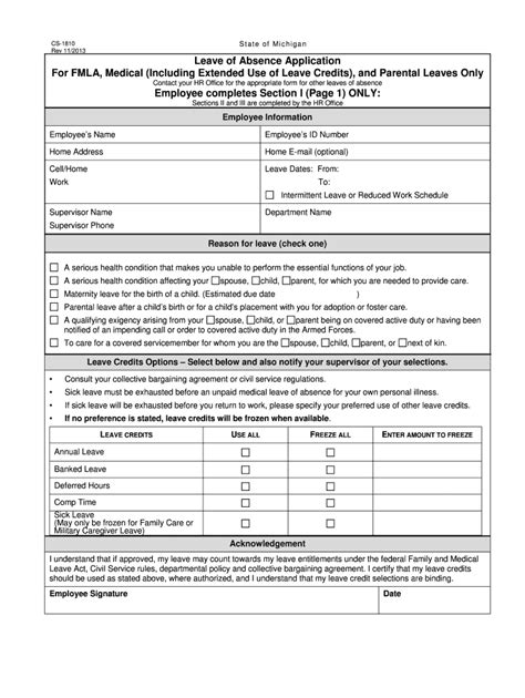 Fmla Michigan - Fill Online, Printable, Fillable, Blank | pdfFiller