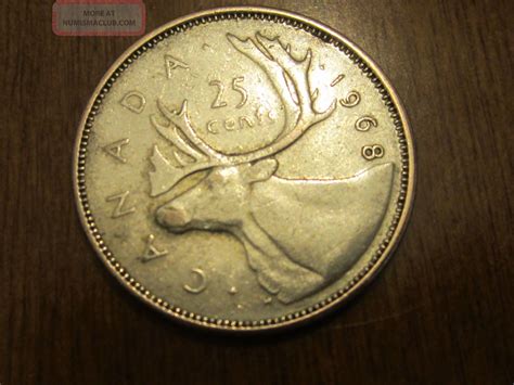 1968 Canadian Quarter (25c Silver Coin) 1244a