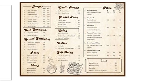 Menu at Only eat, Nabha