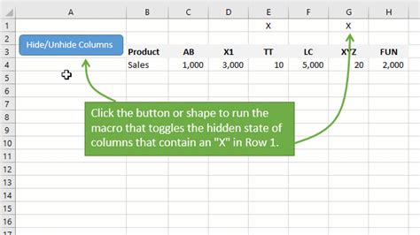 Image result for Use Command Button to Hide Columns Using VBA in Excel