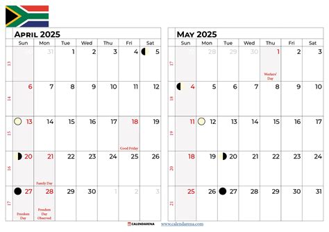 May Calendar 2025 South Africa With Holidays