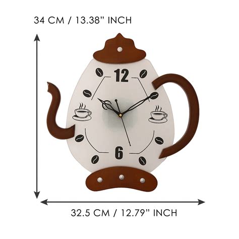 Designer Kettle Wooden Wall Clock (Brown) – eCraftIndia