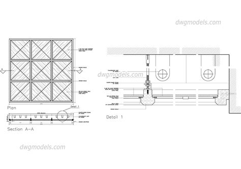 Glass ceiling DWG, free CAD Blocks download