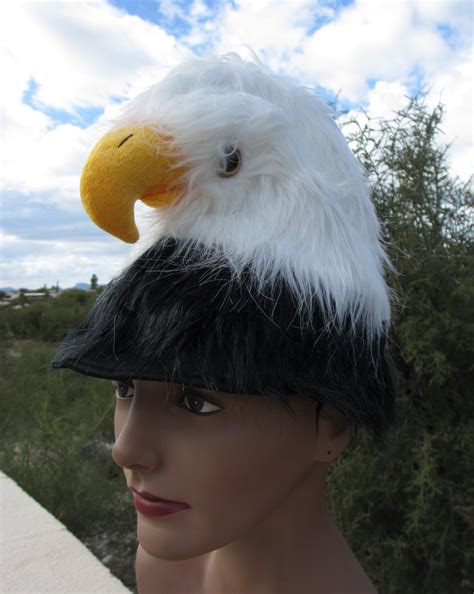 BALD EAGLE HAT costume plush real life like head bird
