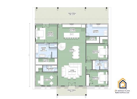 3 Bedroom Barndominium Floor Plan + Loft - The Dove Barndo