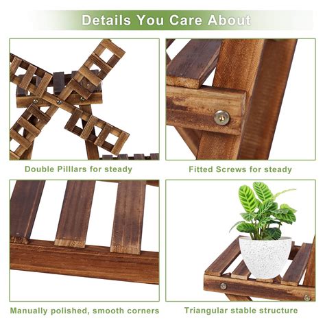 Plant Shelf Indoor, Wood Plant Stands,Indoor Outdoor Plant Stand,Plant ...