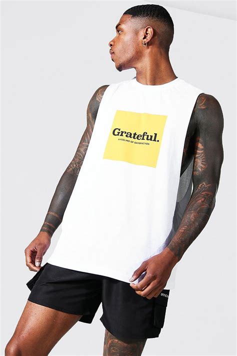 Oversized Grateful Box Print Tank | boohoo