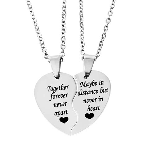Buy MJartoria BFF Necklace for 2-Valentines Heart Matching Necklace ...