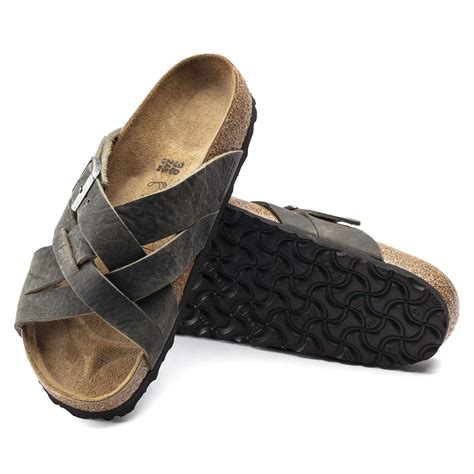 BIRKENSTOCK Lugano Oiled Leather Sandal - Green