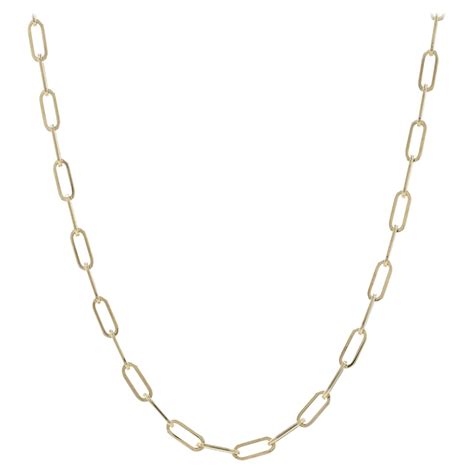 14K White Gold Paperclip Chain Necklace For Sale at 1stDibs | white ...