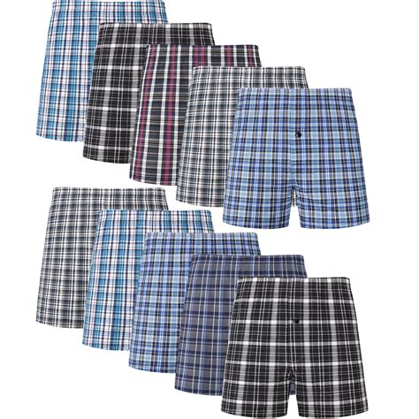 Onimisc Men's Woven Boxer Shorts Cotton Plaid Boxers for Men Underwear ...