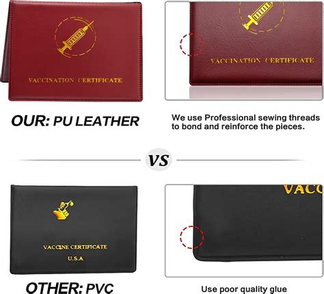 Buy Vaccine Card Holder, PU Leather Vaccination Card Protector ...