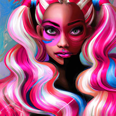 Estilo Harley Quinn Barbie melanado intrincadamente renderizado ...