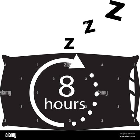 8 hours sleep icon. sleeping time sign. time to bed symbol. flat style ...