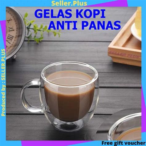 Jual Gelas Cangkir Kopi Anti Panas Double Wall Glass Round Kaca Estetik ...