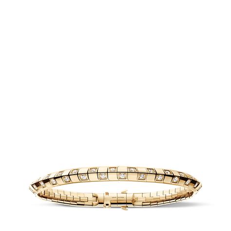 Le Damier de Louis Vuitton Small Bracelet, Yellow Gold and Diamonds ...