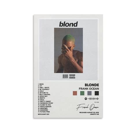 Frank Ocean - Blonde Album Cover Canvas Posters for Room Aesthetic Gift ...