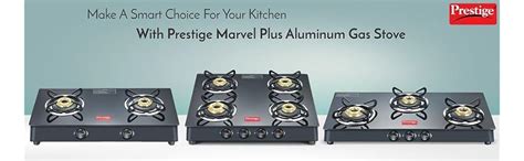 Prestige Marvel Plus Manual Ignition Glass Top 3 Burner Gas Stove ...