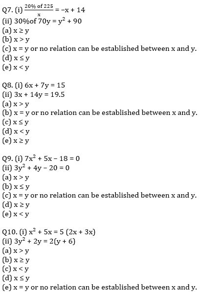 IBPS PO Prelims Quantitative Aptitude Mini Mock 35- Quadratic ...