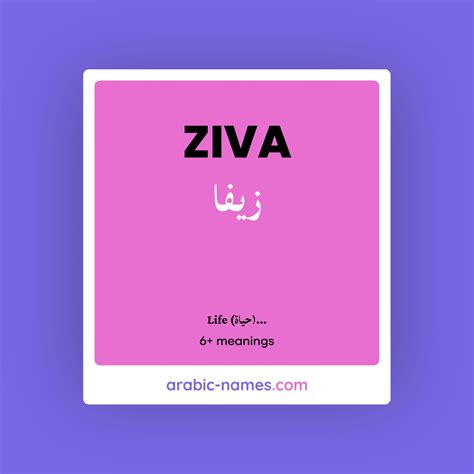 ZIVA (زيفا) Meaning in Arabic & English - Arabic Names
