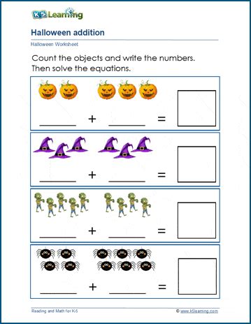 Free fun halloween math addition worksheet, Download Free fun halloween ...
