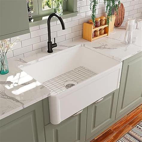 Farmhouse Kitchen Sink, DeerValley White Farmhouse Sinks 30 L x 20 W ...