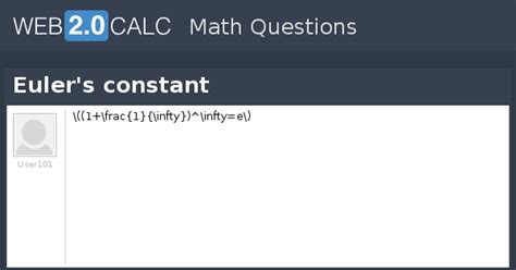 View question - Euler's constant