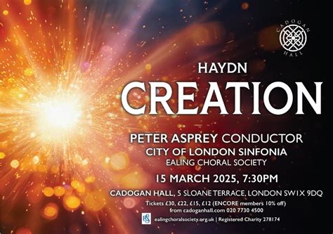 Joseph Haydn: The Creation, Cadogan Hall, London, 15 March 2025 | AllEvents