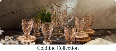 Crystal Goldline Drinkware | Tumblers & Jug Set